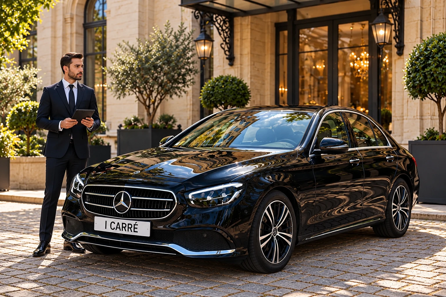 Chauffeur consultant le programme de la journée pour un client professionnel à Chambéry